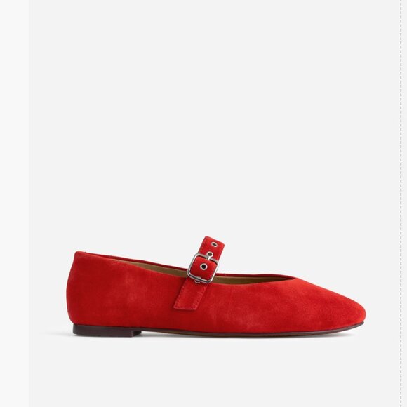 Madewell Remy Mary Jane Flats NEW IN BOX Red Suede size 11 - Picture 3 of 3